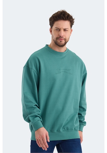 Slazenger Vadık 2li Set Erkek Koyu Gri - Yeşil Sweatshirt Koyu Gri - Yeşil