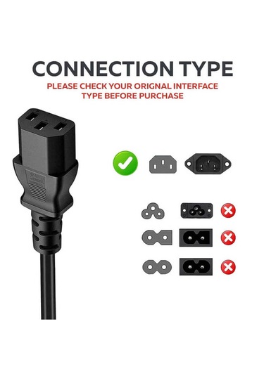 1.5 Metre C13 Power Kablo Bilgisayar Pc Kasa Monitör Güç Kablosu 150cm