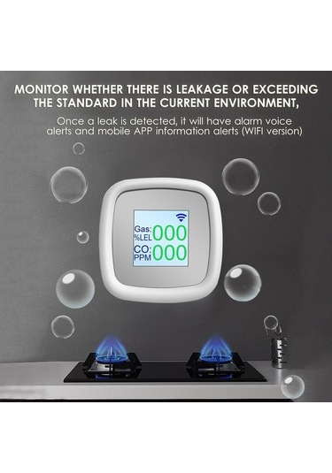 Supermarket1 Metan Karbonmonoksit Gaz Alarmı, Akıllı Uzaktan Bildirim