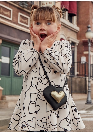 Mayoral 4931 Kız Çocuk Bej Çantalı Elbise 001