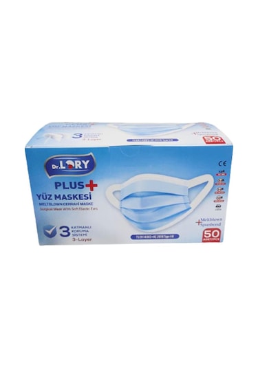 Dr.Lory Maske Meltblown Tip Iı 50Li 1 Paket Mavi