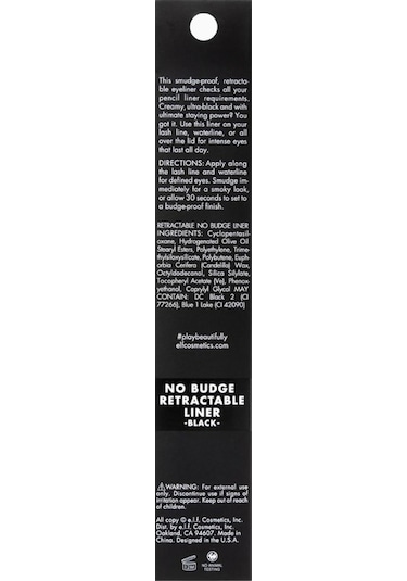 E.l.f. No Budge Retractable Eyeliner Siyah Silinmeye Dayanıklı Ve Ultra Pigmentli