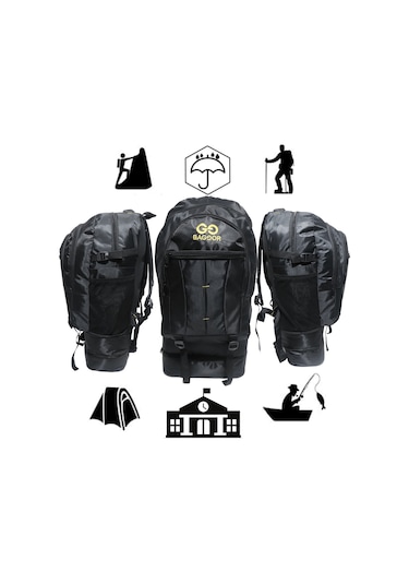 Baggor Siyah 90 L Outdoor Sırt Çantası Siyah