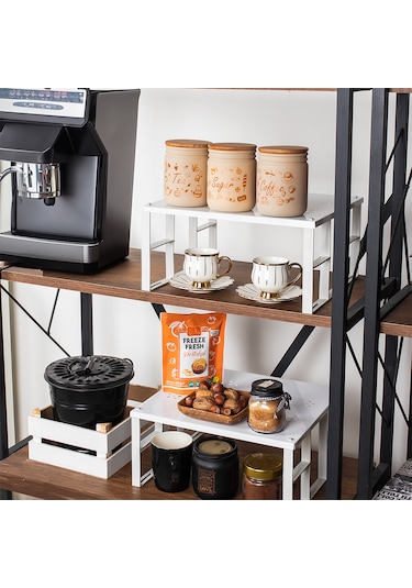 Porsima Org-01 3 Lü Raf Düzenleyici Dolap İçi Düzenleyici Raf Beyaz