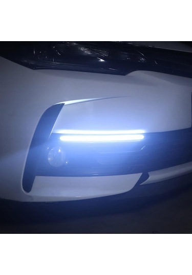 Evrensel 12 V Gündüz Sürüş Çalışan Işık Drl Araba Sis Lambası Esnek Şerit Işıklar Su Geçirmez Sıralı Akış Dönüm LED Far 54156671
