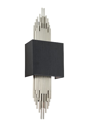 Lampaluce Straordinario Modern Tasarım Metal ve Kumaş Aplik 85cm Krom - Siyah