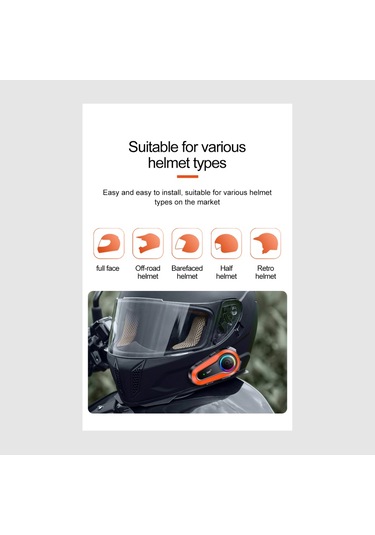 Vkemall Q082x Kask Bluetooth Kulaklık 1000 Metre Çift İnterkom Motosiklet Kask Kulaklık Yumuşak Etiket