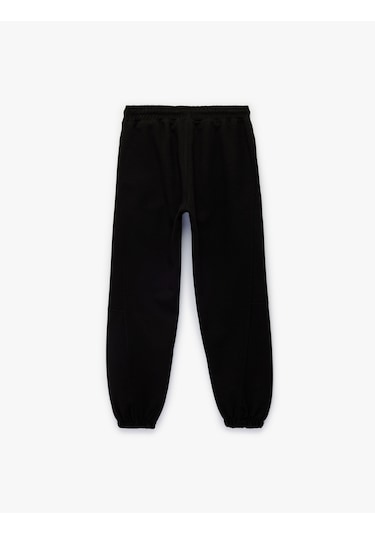 Koton Beli Lastikli Basic Jogger Eşofman Altı Siyah 6skb40098tk Siyah