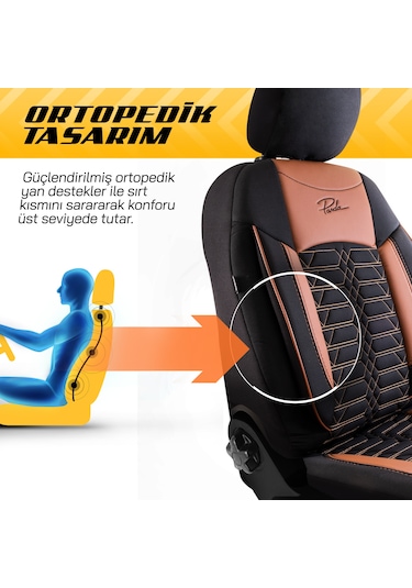 Panda Proline Serisi Jakar Kumaş Ticari Oto Koltuk Kılıfı Siyah -