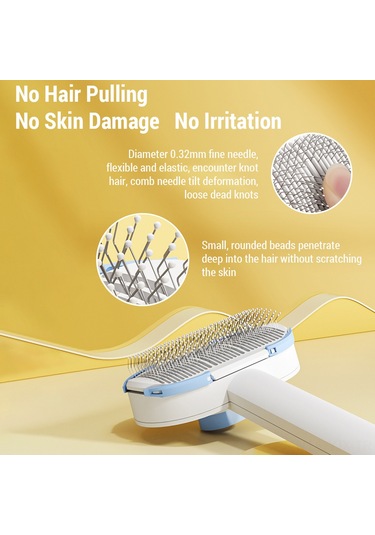 Geekyou Kedi Köpek Universal Abs Paslanmaz Çelik Otomatik Temizleyici Tarak - Mavi Temizlik Modeli