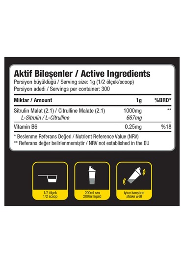 Dynamic Citrulline Malate - 300 G - Sitrulin - 300 Servis