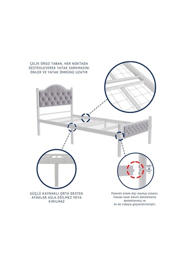 Aksviva Milan Tek Kişilik Ferforje Karyola