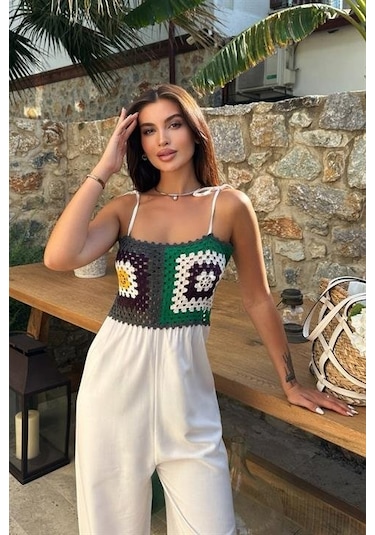 Jasmin Süzüneli Keten Tulum 1280-08 Ekru