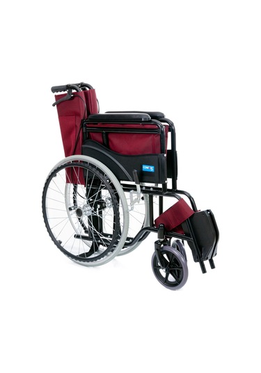 Comfort Plus DM809 Kumaş Standart Refakatçi Frenli Tekerlekli Sandalye Bordo