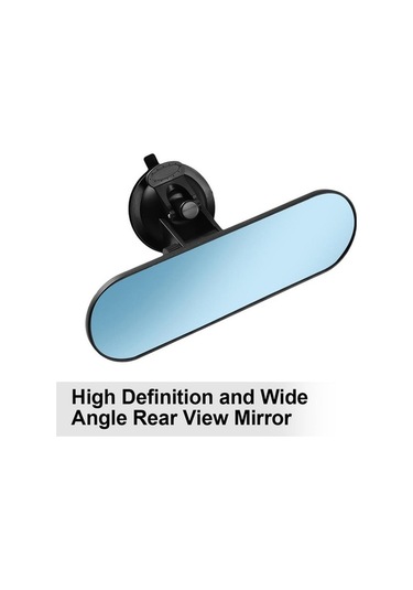 Novahub 360 Derece Ayarlanabilir İç Dikiz Aynası, Siyah, Geniş Görüş Alanı, Emme Montaj, Kamyon İçin