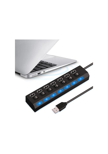 Ev Ofisi Black 7hole Usb Bağımsız Düğmeli Çoklu İşlev