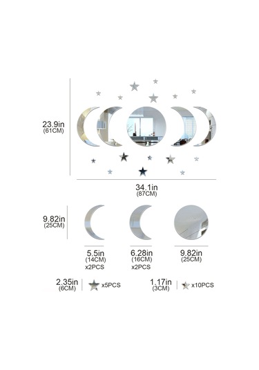 Qingmipy 20'li Yıldız Ve Ay Şekilli Akrilik Duvar Çıkartması Seti - Ramazan Ve Parti Dekorasyonu