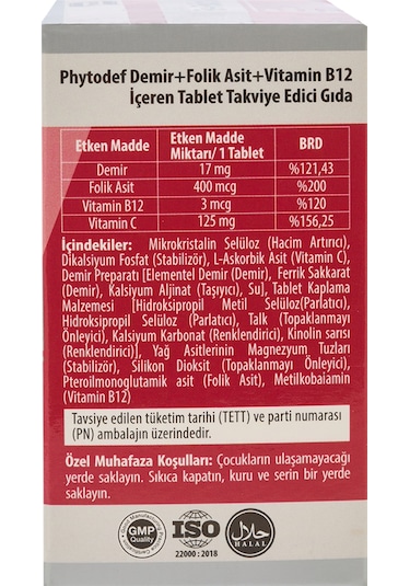 Demir Folik Asit Vitamin B12 Vitamin C 30 Tablet + D3 K2 C 60 Tablet