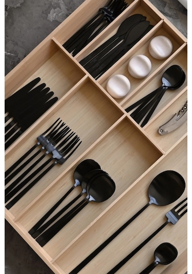 101 Copenhagen Kogei Cutlery 16 Parça Çatal Bıçak Kaşık Seti Siyah