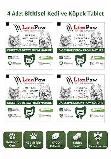 Bitkisel Kedi Ve Köpek Parazit Tableti 4 Adet Tablet