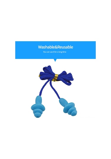 Moveevo Mavi Silikon Kordonlu Ağaç Şeklinde Gürültü Engelleyici Kulaklık - Çalışma, Öğrenme, Yüzme İçin İş Güvenliği Ürünü