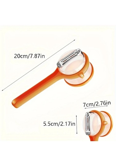 Honeybeeshop Turuncu Çok Amaçlı Sebze Meyve Soyacak Saklama Kutusu Testereli Bıçak Turuncu