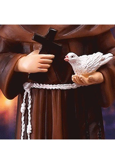 Dolıty Assisi Aziz Francis Heykeli St Süs Kapalı Dekorasyon 21.8cm