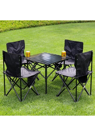 Eylem Kamp Sandalyesi Katlanabilir Sandalyeler Açık Plaj Piknik Siyah