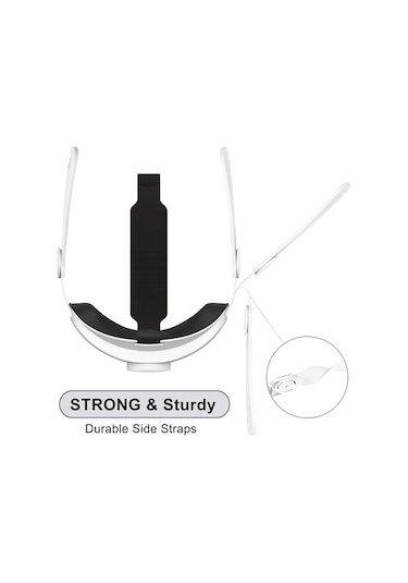 Fastbuy Meta Quest 3 Kulaklık Kafa Bandı, Ayarlanabilir, Beyaz, Elite Model
