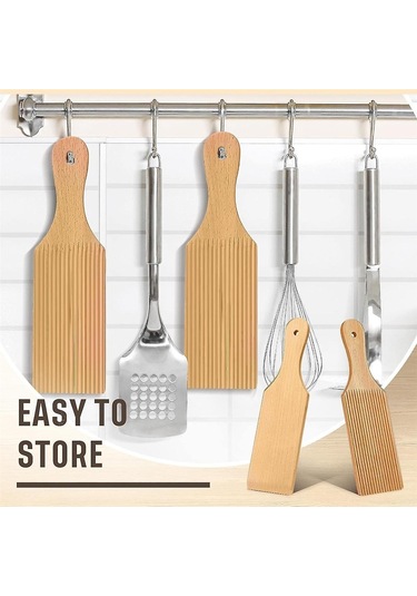 Ahşap Tereyağı Kürekli Gnocchi Tahtaları - 3 Parça, 9,1x2,8 B Diğer