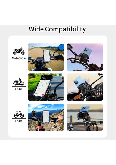 Sones Kewig Elektrikli Bisiklet Vigorously Clip Taban Braketi Açık Hava Bisikleti Cep Telefonu Navigasyon Tutucu, Model: M8sp-c4