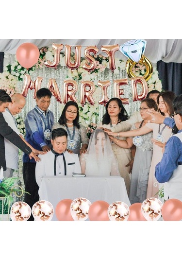 Tongxida 24'lü Altın Pembe Alüminyum Folyo Balon Seti - Düğün Evlilik Etkinlik Dekorasyonu, Yeniden Kullanılabilir