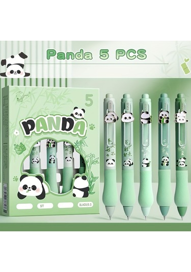 Tcherchı Capybara Geri Çekilebilir Jel Mürekkepli Roller Kalemler 5'li Set - Ekstra İnce 0,5 Mm Uç, Siyah Mürekkep, Pürüzsüz Yazım