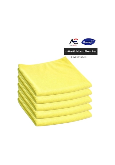 Solare Microjet Mikrofiber Temizlik Bezi Sarı 5'li 40 x 40 CM
