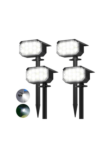 Güneş Spot Işıkları Açık, 66 Leds Peyzaj Spotları Ip65, 660 Lümen, 4 Paket