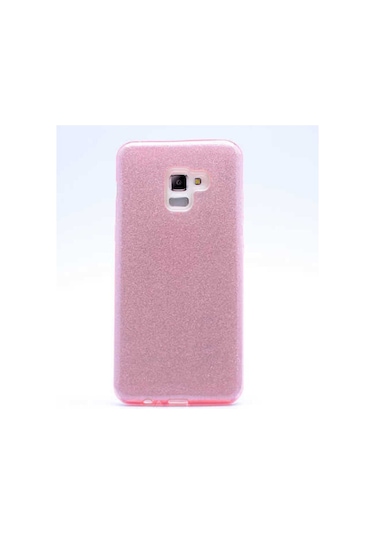 Samsung Uyumlu Galaxy A8 Plus 2018 Kılıf Zore Shining Silikon Rose Gold