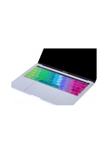 Macbook Pro Touchbar Klavye Koruyucu 13-15Inc Us İngilizce Dazzle Pembe Yeşil