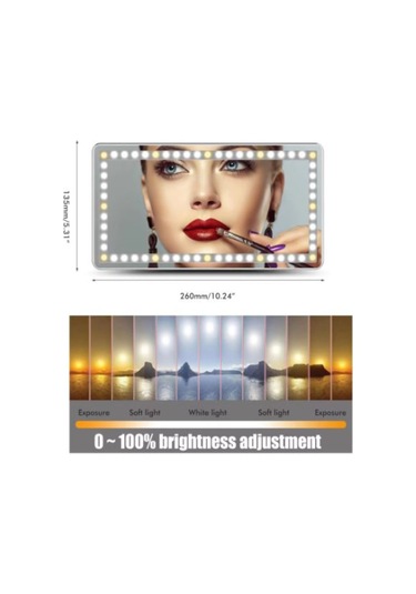 Büyük Boy Araba Güneşlik Aynası Oto Güneşlik Makyaj Aynası Araba Makyaj Aynası 26 13,5cm