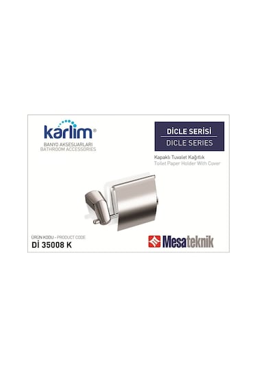 Boheme Karlim Dicle Serisi Kapaklı Tuvalet Kağıtlığı Krom Krom