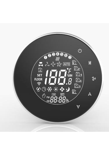 Padalink Beyaz Dairesel Dokunmatik Ekranlı Klima Kontrol Paneli - Fan Ve Valf Kontrolü, 0.5 C Doğruluk, 95-240v