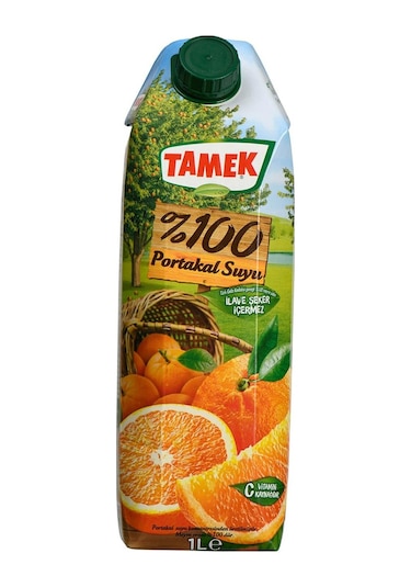 Tamek %100 Portakal Suyu 1 Lt X 6 Adet