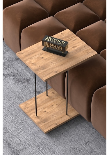 Yan Sehpa Tekerlekli Servis Sehpası Hnd Dikdörtgen Atlantik Çam