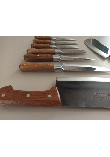 Lazoğlu Sürmene Kasap-Kurban-Mutfak Bıçak Seti Kemik Satır Bıçağı