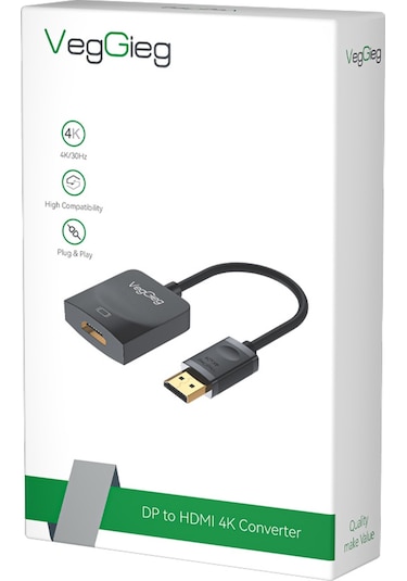 Veggieg 4k 30hz Displayport Dp To Hdmı Çevirici Dönüştürücü