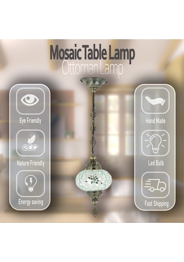 Dekoratif Avangard Salonlar İçin Mozaik Tekli Avize Renkli