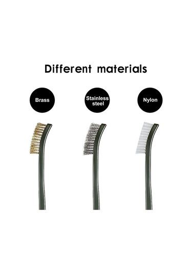 Tel Fırça Seti, Çelik Naylon Pirinç Temizleme Fırçası, Saplı Küçük Tel Fırça