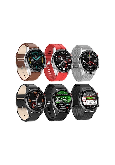 Yifomall L13 Deri Akıllı Saat Kahverengi