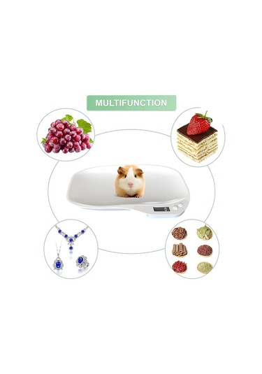 Xuweiwei Beyaz 15kg 1g Hassas Dijital Evcil Hayvan Sebze Meyve Tartısı Mutfak Kullanımı İçin Akıllı Tasarım Beyaz