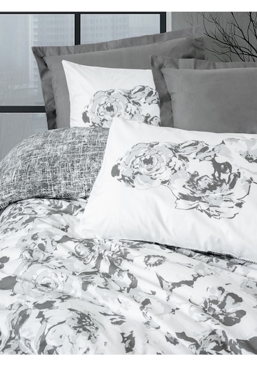 Cotton Box Dual Çift Kişilik Nevresim Takımı Florva Antrasit Antrasit