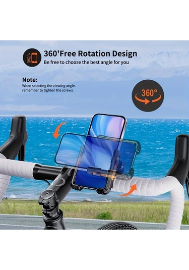 Xuweiwei Orange Dayanıklı Abs Motorcycle Telefon Tutucu 4.5-7.0 İnç Akıllı Telefonlar İçin Dönebilir